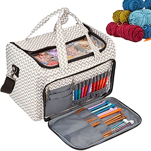 BeCraftee XL Crochet Yarn Bag Craft Organizer to Store Crocheting