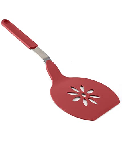 Homi Styles Jumbo Nylon Kitchen Pancake Spatula | Wide Non-Stick Slotted Blade with Floral Cut-Out Design