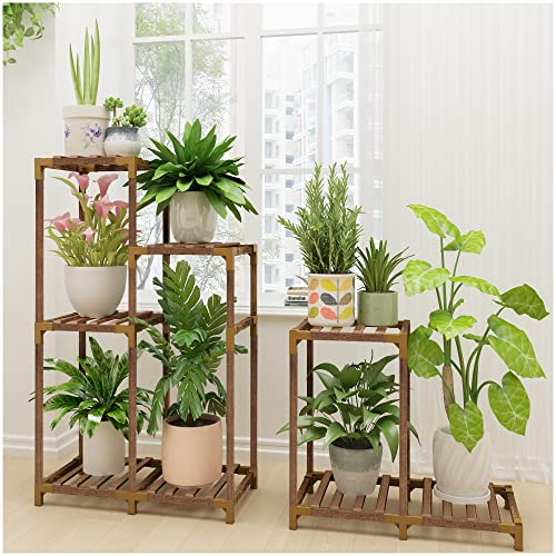 HOMKIRT Tall Wooden Plant Stand