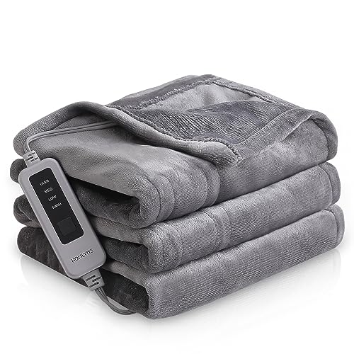 HOMLYNS Electric Throw Blanket with Timer & 4 Heating Levels