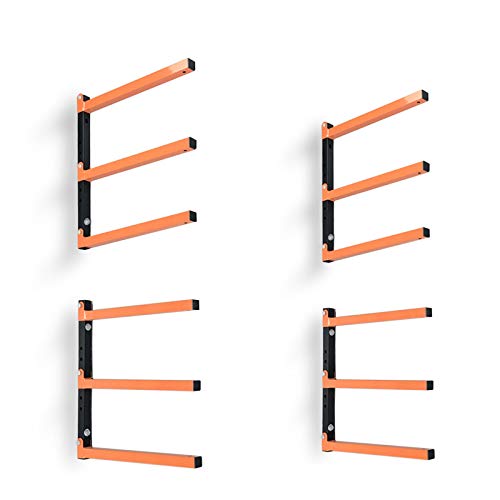 Homydom Wood Organizer and Lumber Storage Metal Rack with 3-Level Wall Mount, 2 Pack
