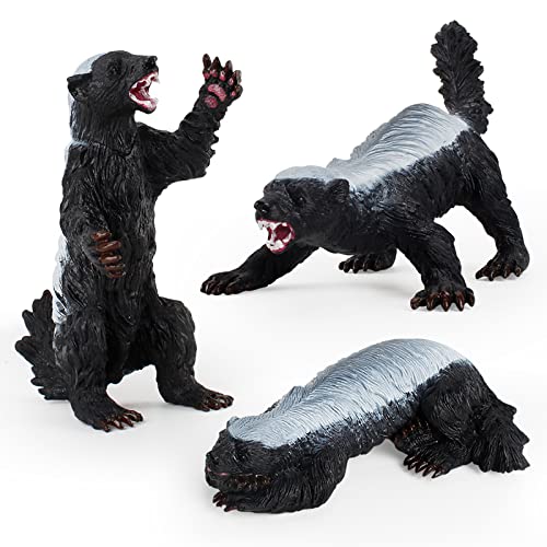 Honey Badger Figurines - Animal Toys Set for Kids