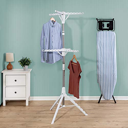 Honey-Can-Do 2-Tier Tripod Clothes Drying Rack, White DRY-09013 White