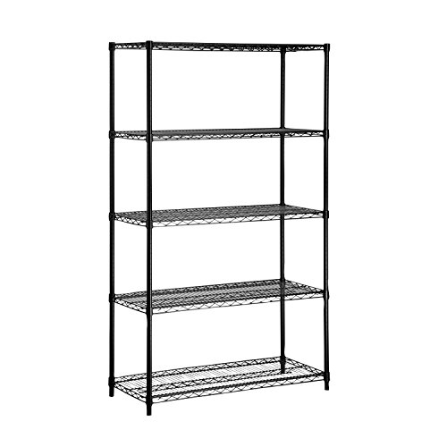 Honey-Can-Do 5-Tier Black Storage Shelves