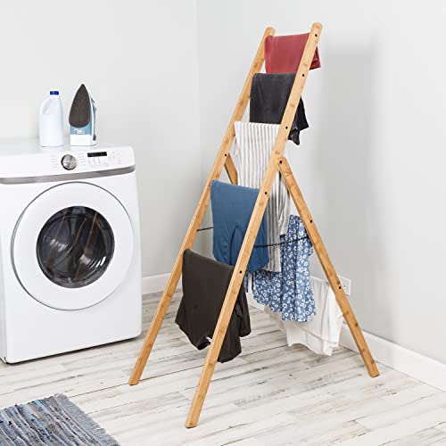 Honey-Can-Do Bamboo Clothes Drying Ladder Rack DRY-09387 Natural