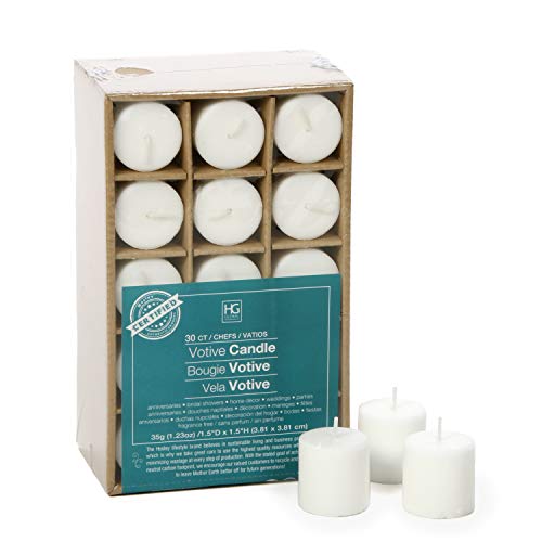 Hosley's Set of 30 Unscented White Votive Candles
