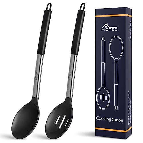 HOTEC Heat Resistant Silicone Cooking Spoon Set