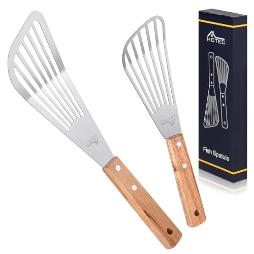 HOTEC Stainless Steel Thin Slotted Fish Turner Spatula
