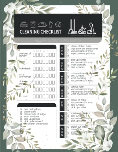 House Cleaning Schedule and Checklist Planner