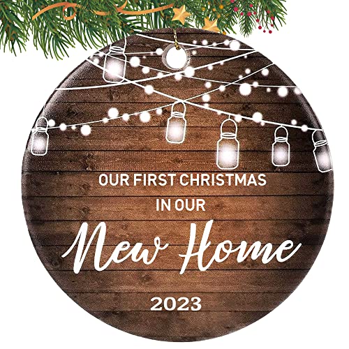 House Warming Gifts 2023 First Christmas in Our New Home Ornament, New Home Christmas Ornament for Couple, 1st Christmas in New Home Christmas Tree Decoration, New Home Gift, Moving House Gift
