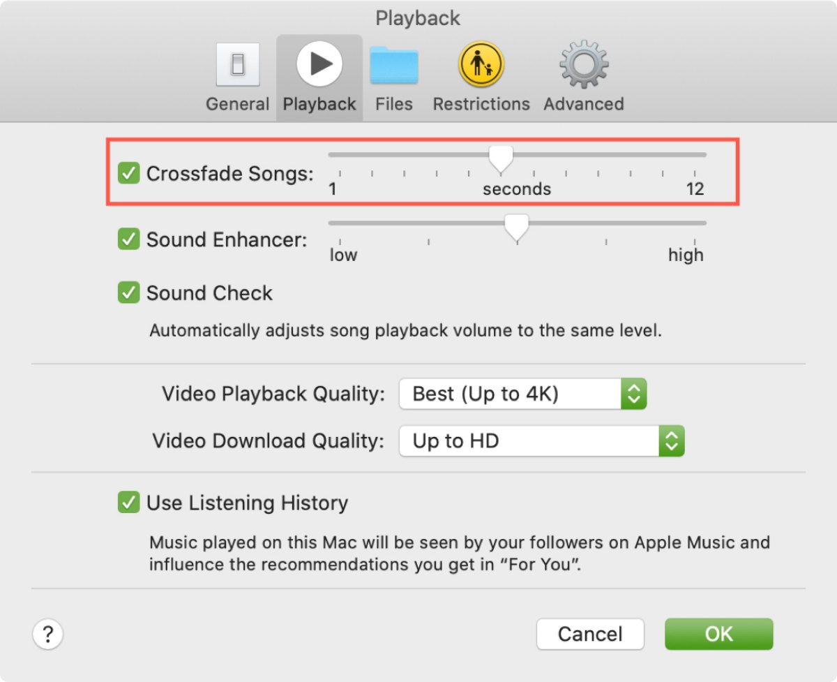 How To Crossfade Songs In ITunes