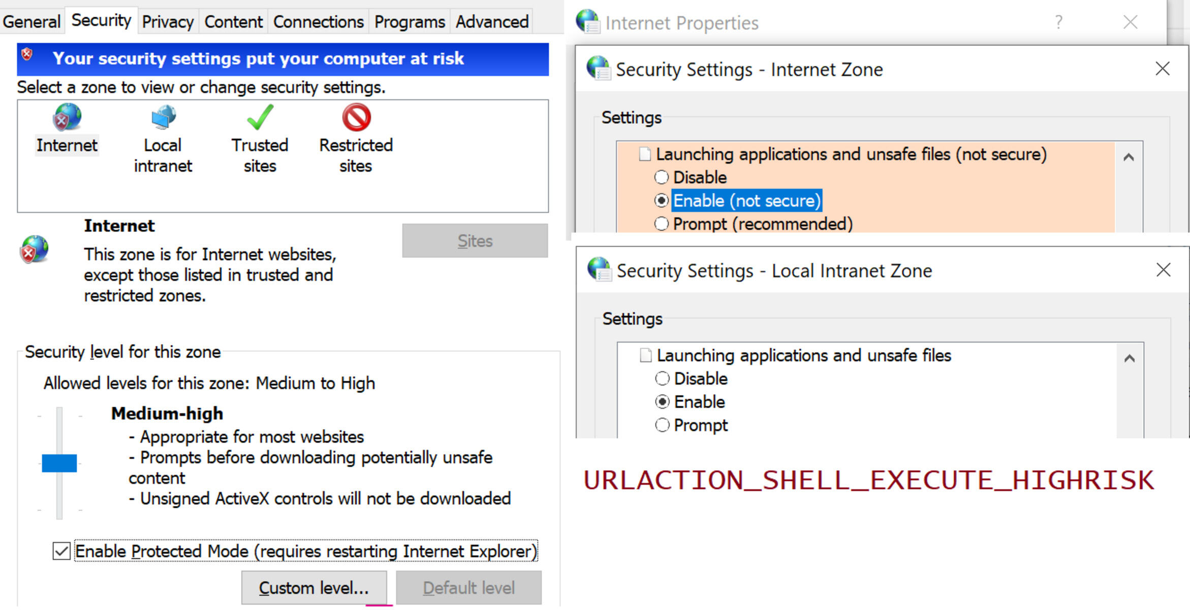How To Set Internet Security Zone
