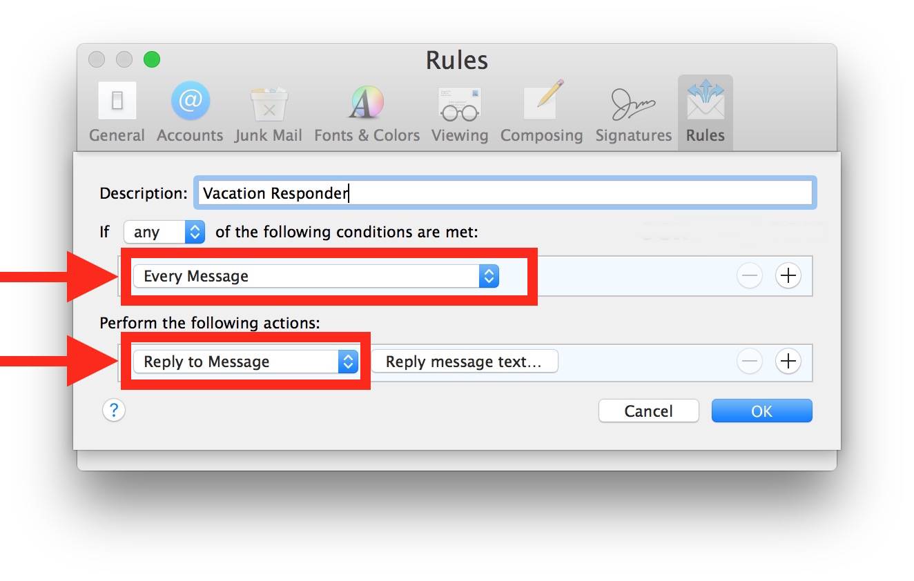 How To Set Up An Autoresponder In Apple Mac OS X Mail