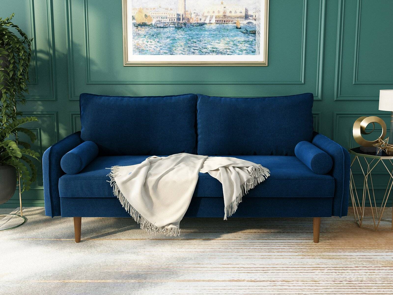 How To Style Blue Velvet Sofa