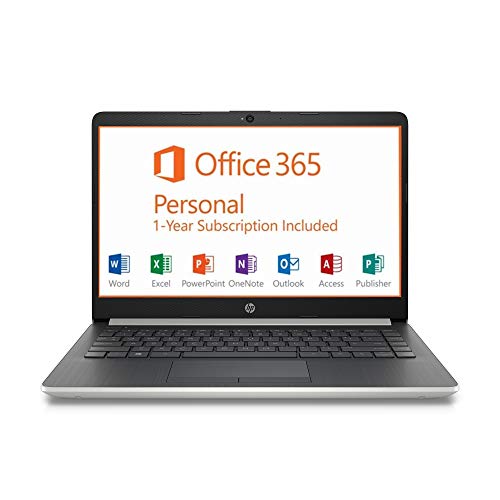 HP 14" Silver Laptop with Windows 10 and Microsoft Office