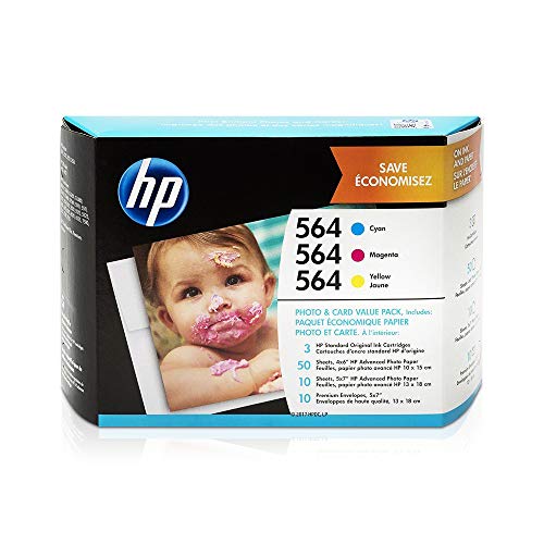 HP 564 Cyan, Magenta, Yellow Ink Cartridges with Photo Paper