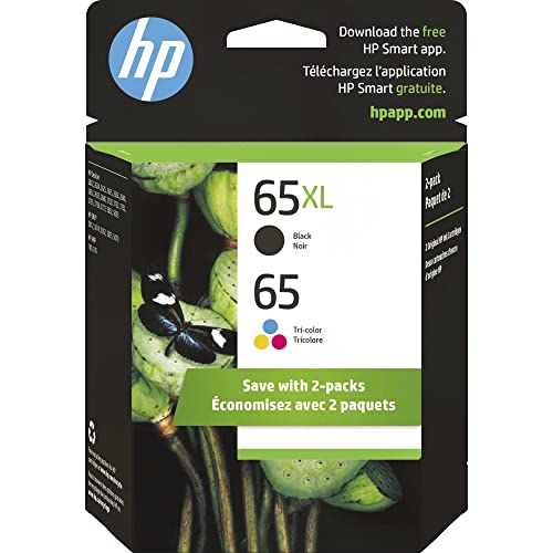HP 65XL/65 High-Yield Ink Cartridges, Pack of 2