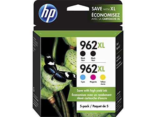 HP 962Xl / 962Xl (6Za57an) Ink Cartridges (Cyan Magenta Yellow Black) 5-Pack in Retail Packaging