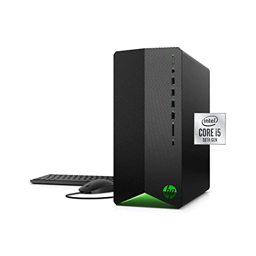 HP Pavilion Gaming Desktop Computer, 10th Generation Intel Core i5-10400F Processor, NVIDIA GeForce RTX 3060 12 GB, 8 GB RAM, 256 GB SSD, Windows 11 Home (TG01-1183w, Black)