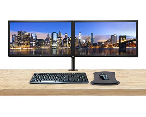HP V24 24 Inch FHD LED-Backlit LCD 2-Pack Monitor Bundle with HDMI, Dual Monitor Stand, FreeSync, MK270 Wireless Keyboard and Mouse Combo, Gel Pad