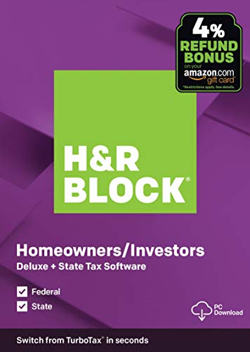 H&R Block Tax Software Deluxe + State 2019 [PC Download]