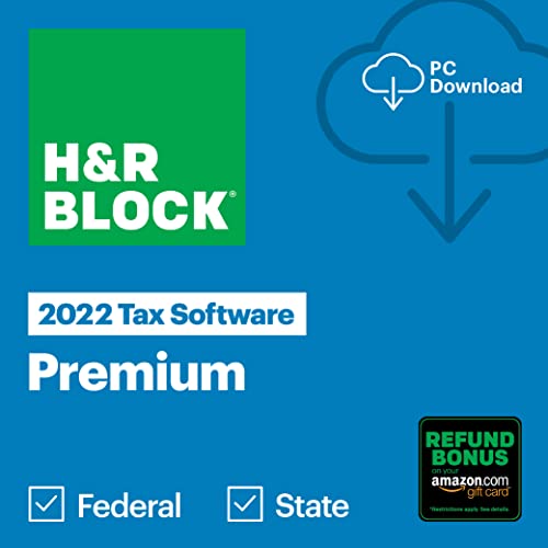 H&R Block Tax Software Premium 2022 with Refund Bonus Offer (Amazon Exclusive) [PC Download]