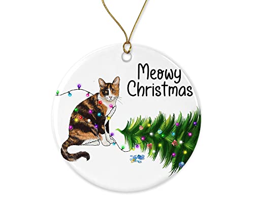 HTDesigns Tricolor Calico Cat Christmas Ornament
