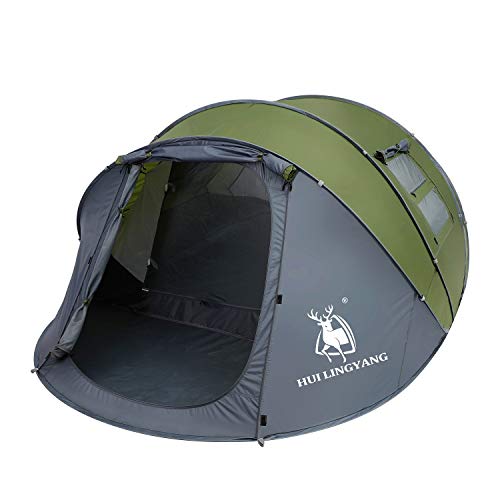 HUI LINGYANG 6 Person Easy Pop Up Tent, Green