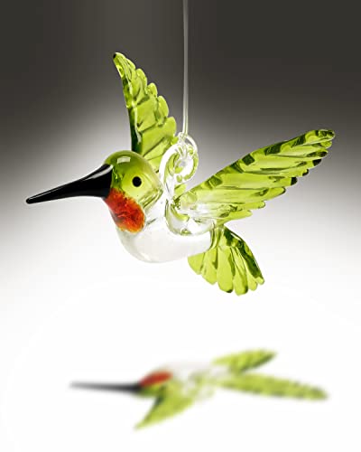 Hummingbird Glass Green Figurine