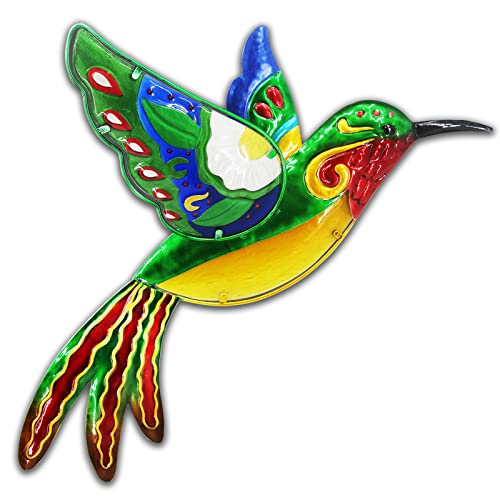 Hummingbird Wall Decor - Vibrant Outdoor Metal Garden Hanging Art Sculpture