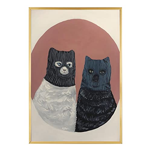 Humorous Abstract Cat Canvas Wall Art