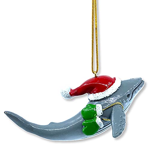 Humpback Whale Ornament with Santa Hat