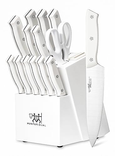 HUNTER.DUAL 15-Piece Kitchen Knife Set with Block