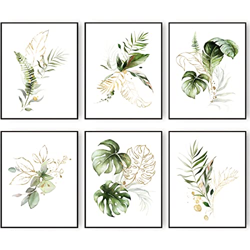 HUZAIGEGE Botanical Leaf Wall Art Prints