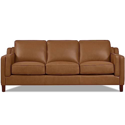 Hydeline Bella Top Grain Leather Sofa Couch, 84", Cognac