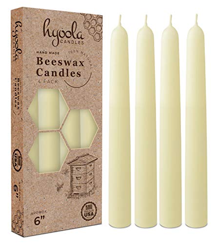 Hyoola 6" Beeswax Taper Candles