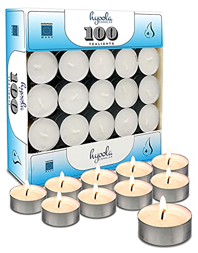Hyoola Tea Lights Candles - Unscented European Made Tealight Candles