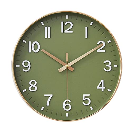 HZDHCLH Wall Clocks Battery Operated,12 inch Silent Non Ticking Modern Wall Clock for Living Room Bedroom Kitchen Office Classroom Decor