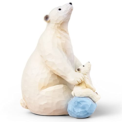 I Love You to The Moon and Back Polar Bear Figurine Sculpted Hand-Painted