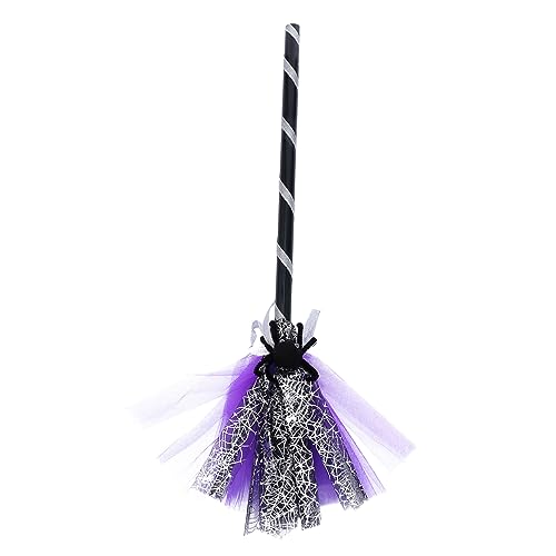 ibasenice 3 pcs Halloween Broom Witch Broom Prop Cosplay Witch Accessory Dress Suits for Girls Mini Toy Cinnamon Broom Net Yarn Witch Broom Vacuum Set Broomstick Accessories Toddler Clothing