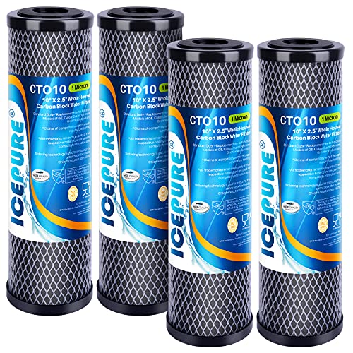ICEPURE 1 Micron Carbon Sediment Water Filter Cartridge - Pack of 4