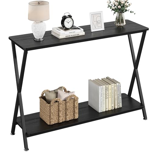 IDEALHOUSE Console Table with Storage Shelf and Metal Frame