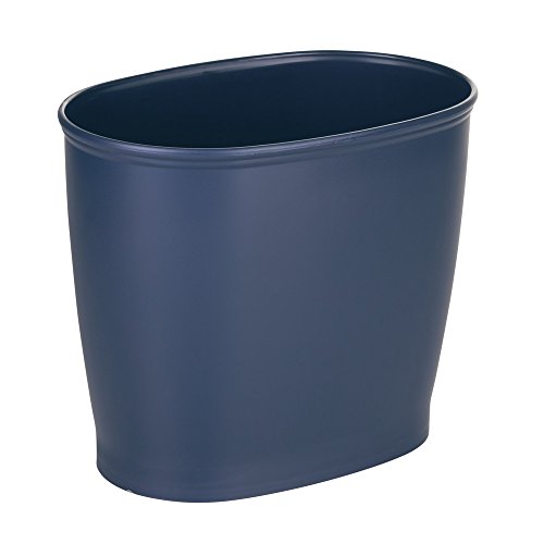 iDesign Kent Plastic Oval Wastebasket - Navy Blue