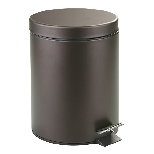 iDesign Metal Step Trash Can with Lid 5L, Bronze