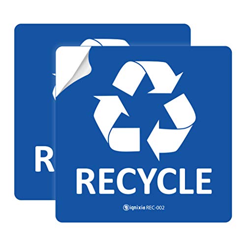 IGNIXIA Recycle Sign Decals - Recycling Stickers for Trash Cans