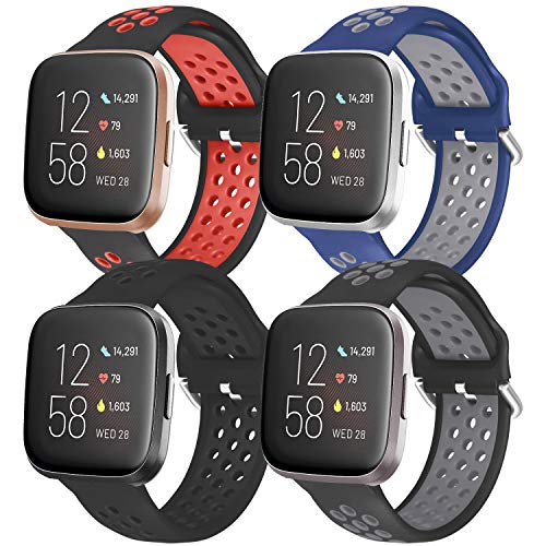 iHillon 4 Pack Compatible with Fitbit Versa Bands/Fitbit Versa 2 Bands