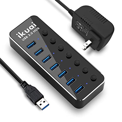 ikuai 7-Port Powered USB 3.0 Hub: Expand Your USB Connectivity with Ease
