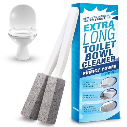 Impresa - 2 Pack Pumice Stone Toilet Bowl Cleaner with Extra Long Handle