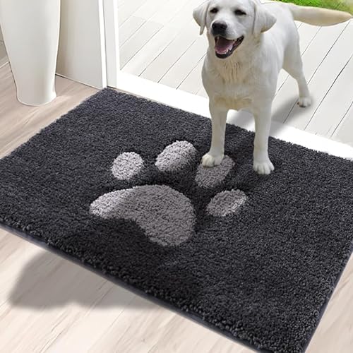 Indoor Dog Mat for Muddy Paws with Non-Slip Backing