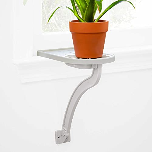 Indoor Plant Shelf: White Peel & Stick Window Sill Plant Stand